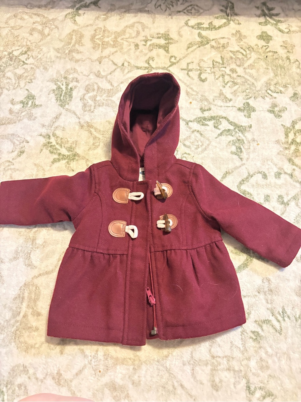 Old Navy Girls' Hooded Pea Coat in Burgundy